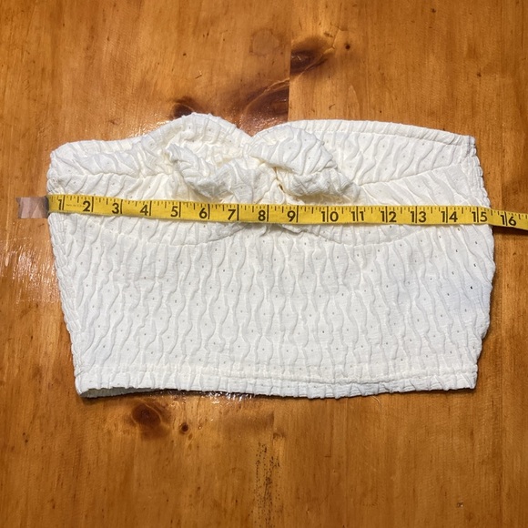 SHEIN White Textured Twist Knot Tube Top - Picture 4 of 8
